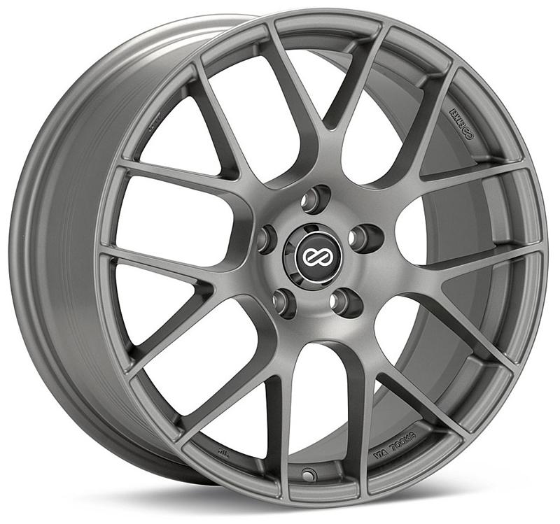 Enkei Raijin 18x8.5 35mm Offset 5x114.3 Bolt Pattern 72.6 Bore Dia Titanium Gray Wheel *Min Qty 60*