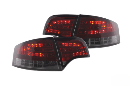 Audi A4 (B7/8E) Sedan Red Smoke LED Taillights Set w/ LED Indicators (2004-2007)
