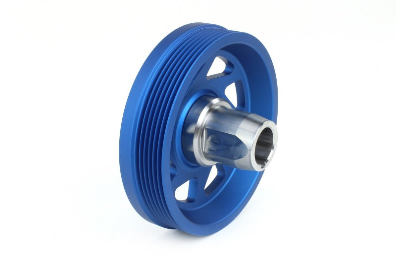 Perrin Lightweight Crank Pulley - Blue For WRX 2019-21 / Forester FA/FB Engines w/Large Hub 2016-2018 | PSP-ENG-104BL