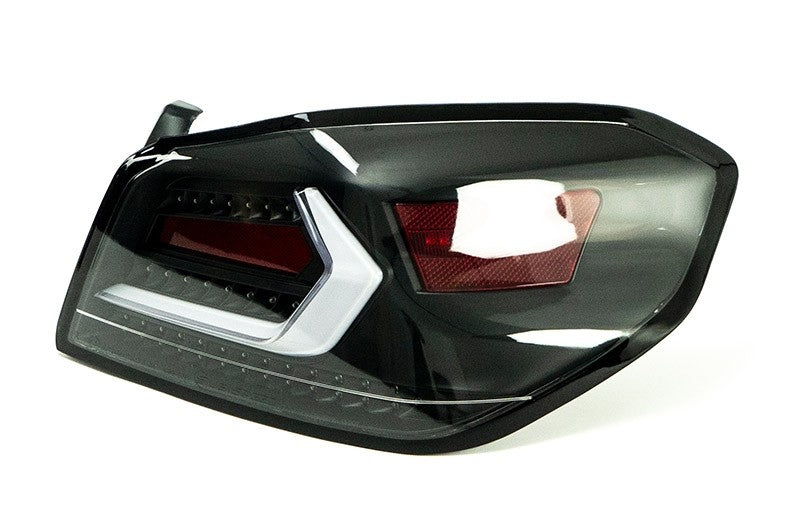 OLM Evolution Tail Lights (Clear Lens, Black Base, White Bar) - 2015-2021 WRX / STI