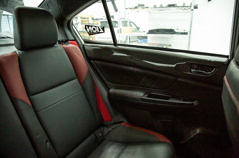 OLM LE Dry Carbon Fiber Rear Door Trim Upper Panels - 2015-2021 Subaru WRX / STI