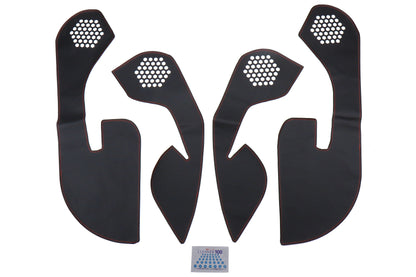 OLM Leather Look Kick Guard Protection Set with Red Stitching (Non HK Equipped) - 2015-2021 Subaru WRX / STI