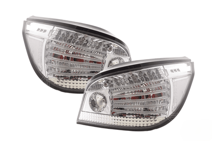 BMW 5-series E60 Sedan Chrome Clear LED Taillights Set (2004-2007)