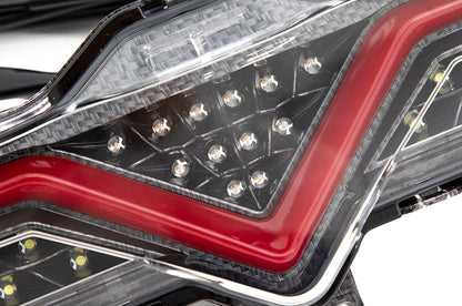 OLM VL Style Sequential 4th Brake Light / Reverse Light (Clear Lens, Carbon Look Base, Red Bar) - 2013-2020 FT86