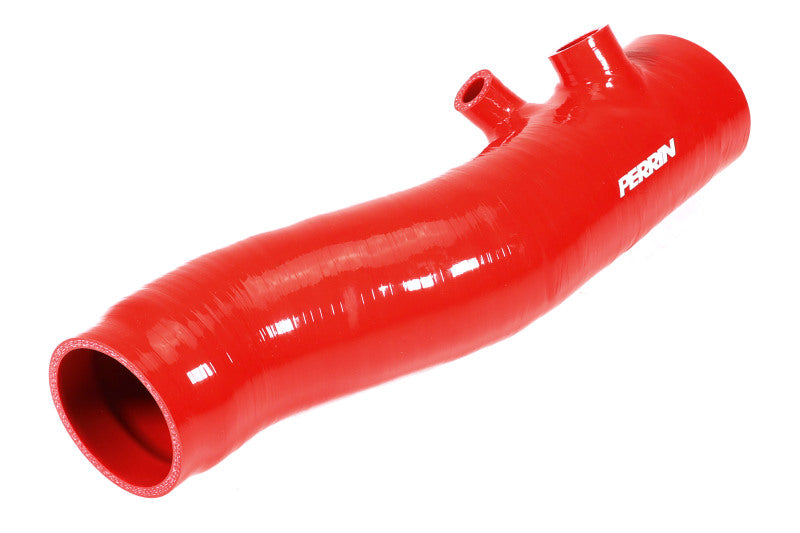 Perrin [22-24 WRX] Red/Black 3in Turbo Inlet Hose w/ Nozzle - Longer Version | PSP-INT-425