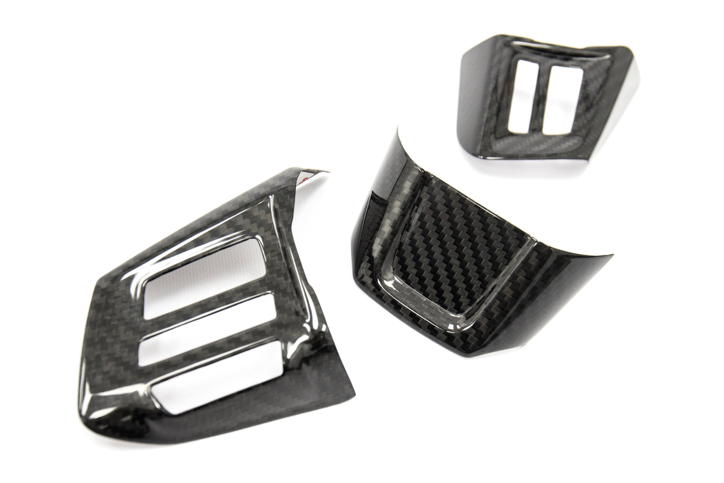 OLM Carbon Fiber Steering Wheel Covers - 2015 Subaru WRX / 2015 STI (MT)