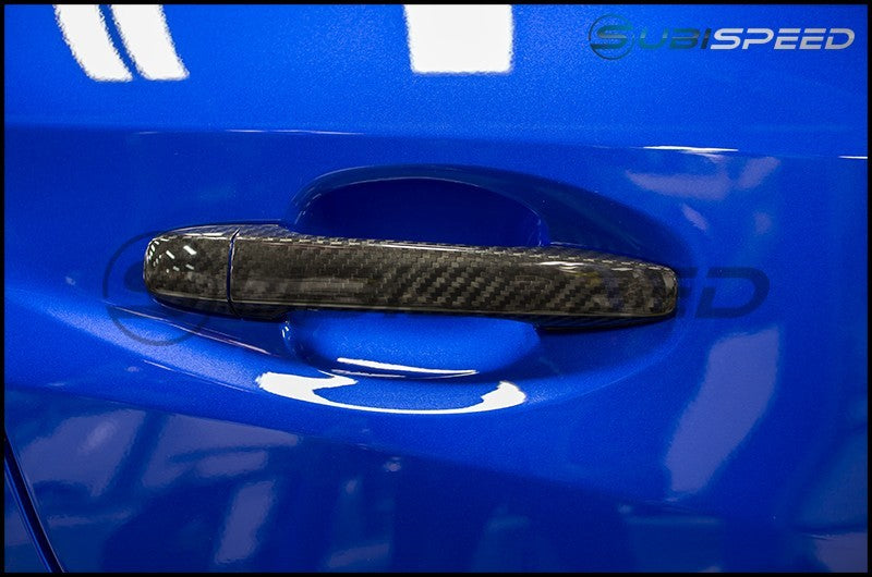 OLM Dry Carbon Fiber Door Handle Covers - 2015-2021 Subaru WRX / STI / 2014-2018 Forester / 2013-2017 Crosstrek