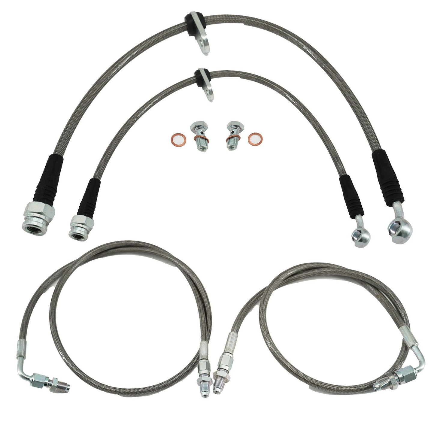 Stainless Rear Brake Line Replacement Kit For 92-95 Honda Civic w/rear disc