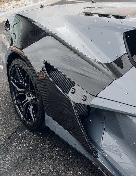 2023-2026 Corvette C8 Type-ZR1 Carbon Fiber Rear Fenders Shell For Z06/E-Ray (Pair)