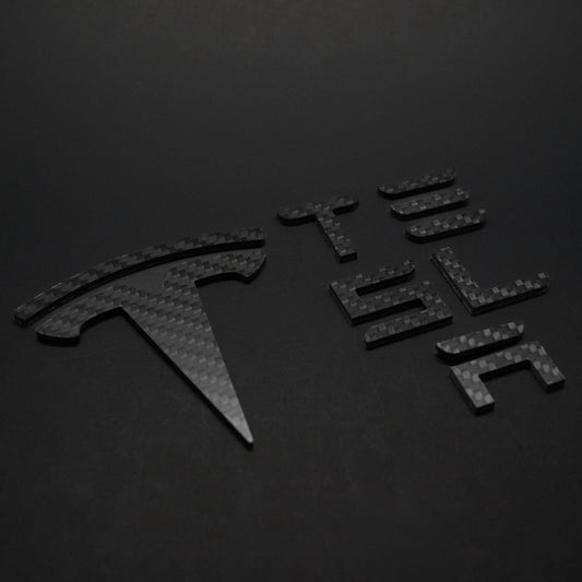TESLA Matte Carbon Fiber Emblem Logo for Model 3 & Y Hood +Trunk Letter Accessories