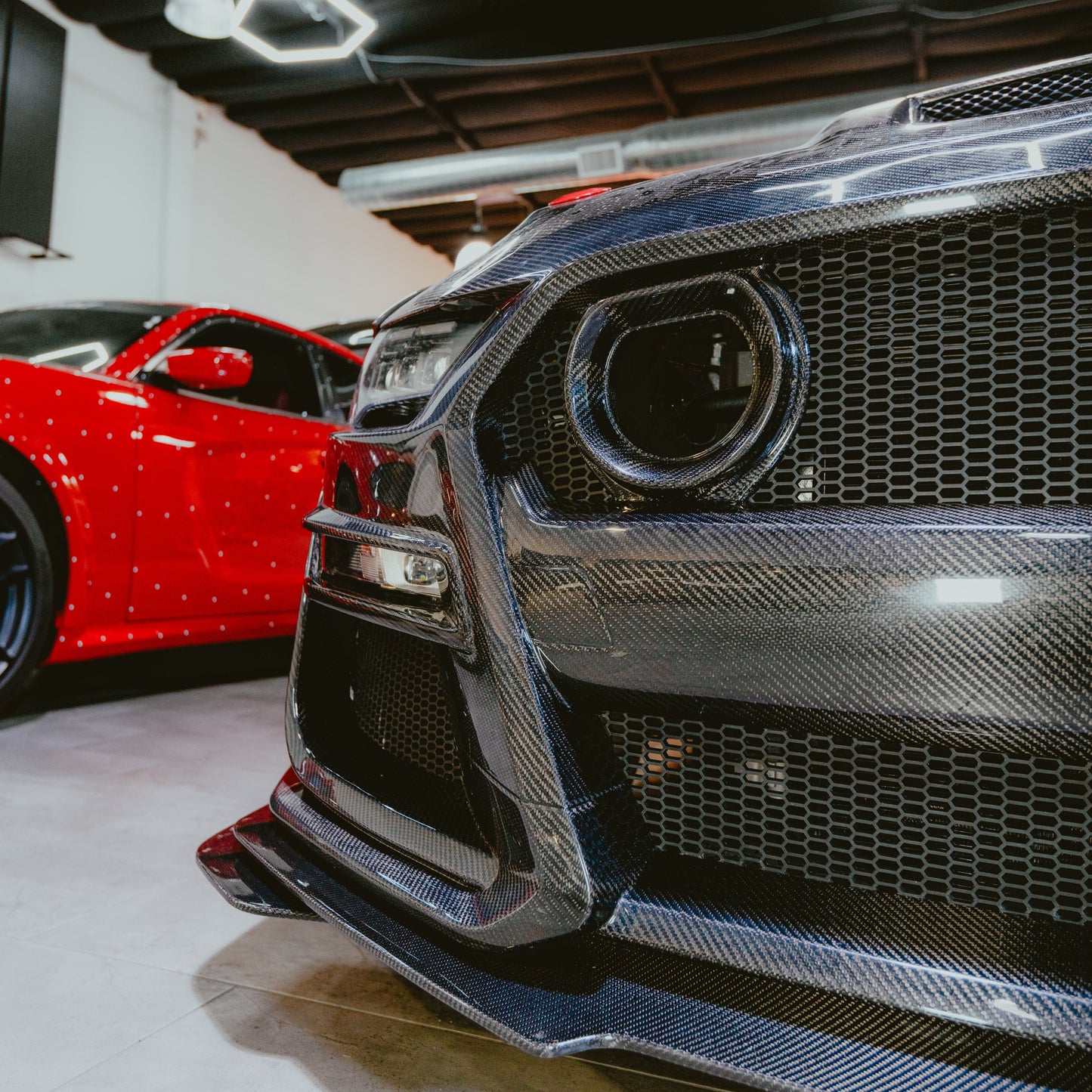 2018-2023 Ford Mustang GT500/Mach1 Combo Double Sided Full Carbon Fiber Track Package Front Bumper Conversion