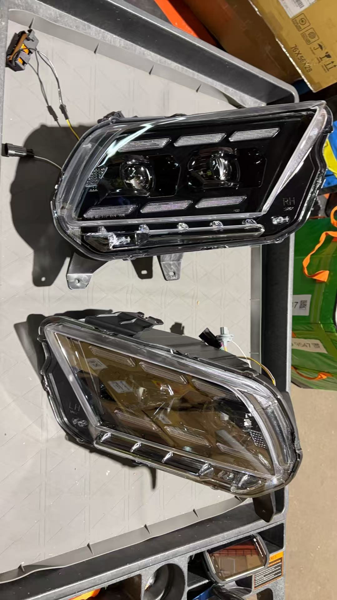 Open box 10-12 and 13-14 Mustang headlight - actual condition photo
