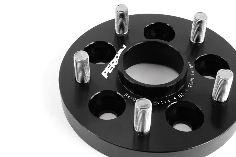 PERRIN 5x100 to 5x114.3 20mm Wheel Adapters Black WRX 2002-2014 | PSP-WHL-220BK
