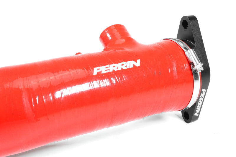 Perrin [22-24 WRX] Red/Black 3in Turbo Inlet Hose w/ Nozzle - Longer Version | PSP-INT-425