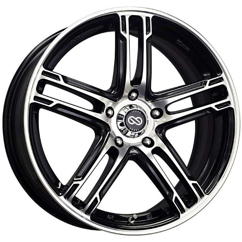 Enkei FD-05 18x7.5 5x100 53mm Offset 72.6 Bore Dia Black Machined Wheel