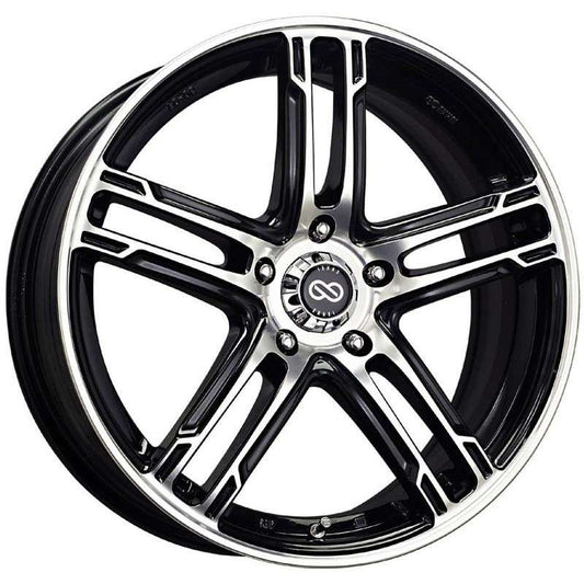 Enkei FD-05 18x7.5 5x100 53mm Offset 72.6 Bore Dia Black Machined Wheel