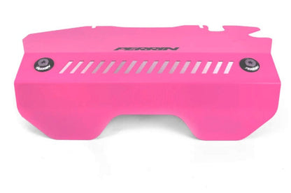 Perrin [15-21 WRX] Engine Cover Kit - Intercooler Shroud + Pulley Cover - Hyper Pink | PSP-ENG-165HP