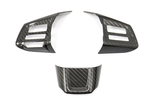 OLM Carbon Fiber Steering Wheel Covers - 2015 Subaru WRX / 2015 STI (MT)