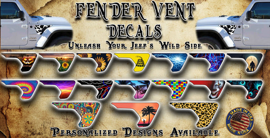 American flag fender vent decal for the JL or JT 2018 or newer 225