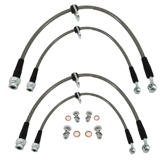 Stainless Steel Front and Rear Brake Line Kit for 96-00 Honda Civic w/ rear disc