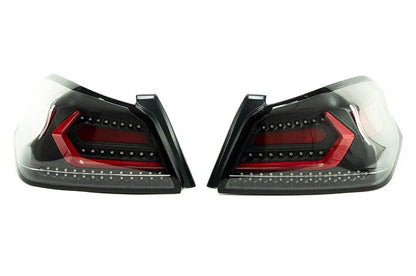 OLM Evolution Tail Lights (Clear Lens, Black Base, Red Bar) - 2015-2021 WRX / STI