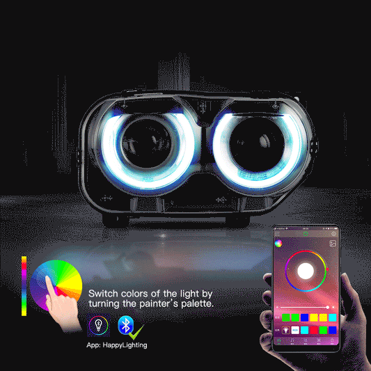 2015-2024 Dodge Challenger RGB Color Change OEM Replica Headlights