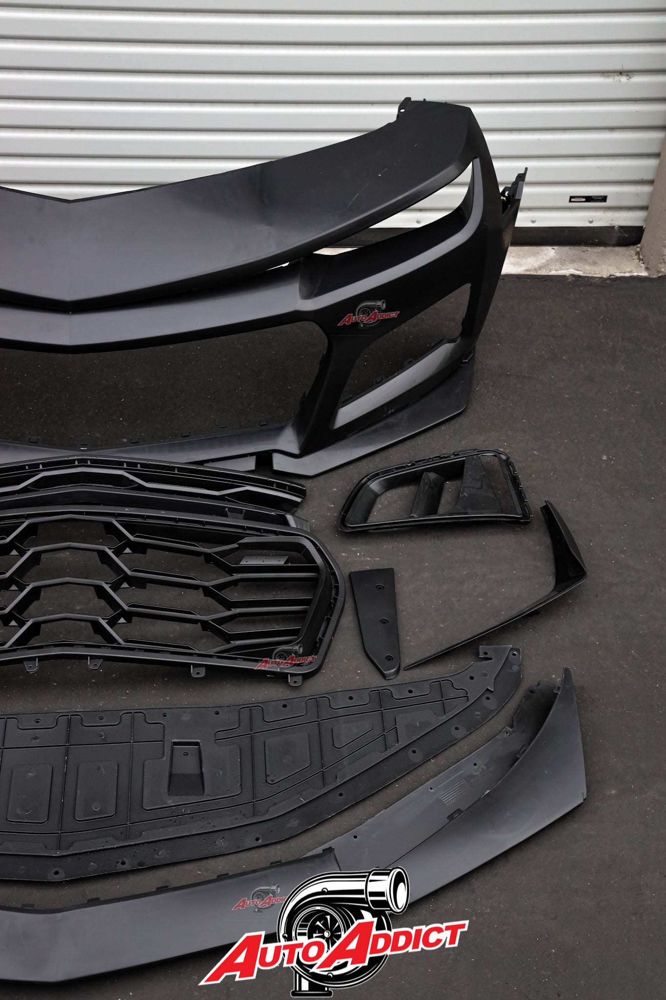 2010-2015 Chevy Camaro ZL1 1LE Track Package Front Bumper Conversion 11pcs Full Kit Flat BLK Body Kit