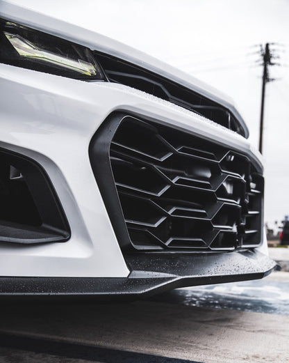 2019-2025 Chevy Camaro ZL1 1LE Track Package Front Bumper Conversion 13pcs Full Kit Flat BLK for Non-RS Headlights