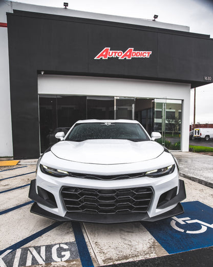 2019-2025 Chevy Camaro ZL1 1LE Track Package Front Bumper Conversion 13pcs Full Kit Flat BLK for Non-RS Headlights