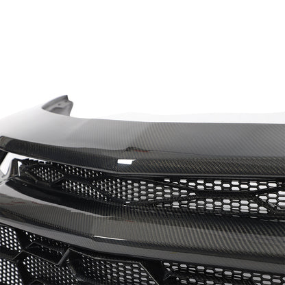 2019-2025 Chevy Camaro SS RS LT Black Panther ZL1 1LE 1PC Full Gloss Carbon Fiber Track Package Front Bumper Conversion for RS Headlights