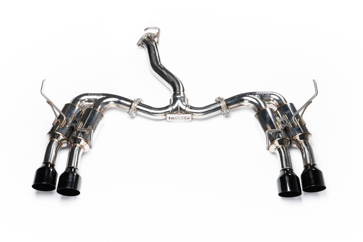 Invidia [22-25 WRX] R400 Gemini Single Layer Quad Black Tip Cat-Back Exhaust | HS22WRXGM4SB