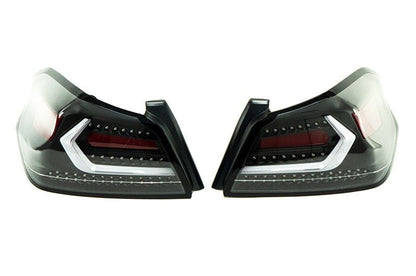 OLM Evolution Tail Lights (Clear Lens, Black Base, White Bar) - 2015-2021 WRX / STI