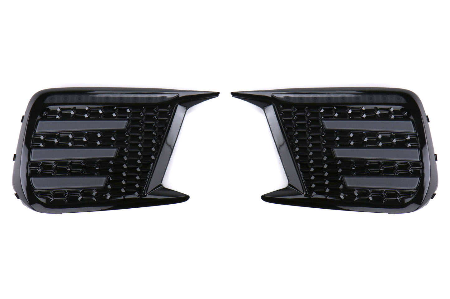 OLM Smoked Tri Bar Fog Light Bezel (No Fog Hole) - 2018-2021 Subaru WRX / STI