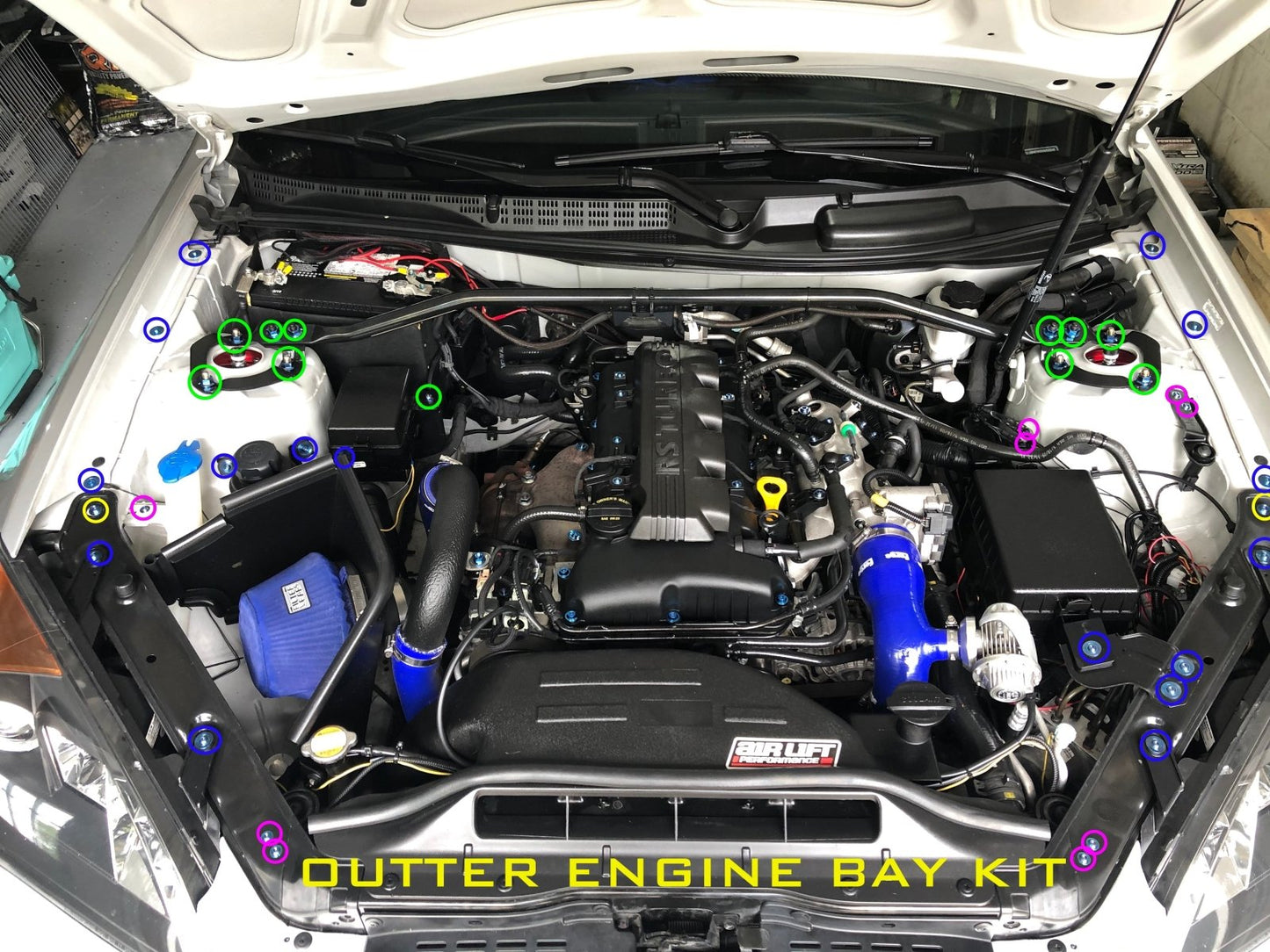 JDC Titanium Engine Bay Dress-Up Hardware Kit (Hyundai Genesis Coupe 2.0T BK2)