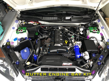 JDC Titanium Engine Bay Dress-Up Hardware Kit (Hyundai Genesis Coupe 2.0T BK2)