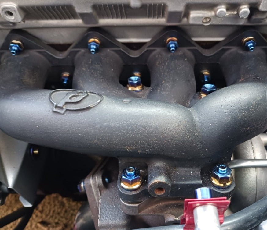 JDC Titanium Turbo to Manifold Hardware Kit for FP Manifolds (Evo 4-9/DSM)