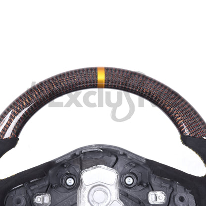 JDMuscle Carbon Fiber Steering Wheel by Exclusive Steering for Toyota Supra 2020+