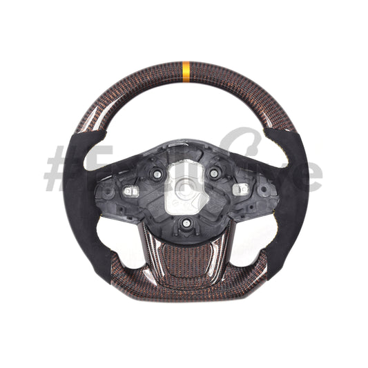 JDMuscle Carbon Fiber Steering Wheel by Exclusive Steering for Toyota Supra 2020+