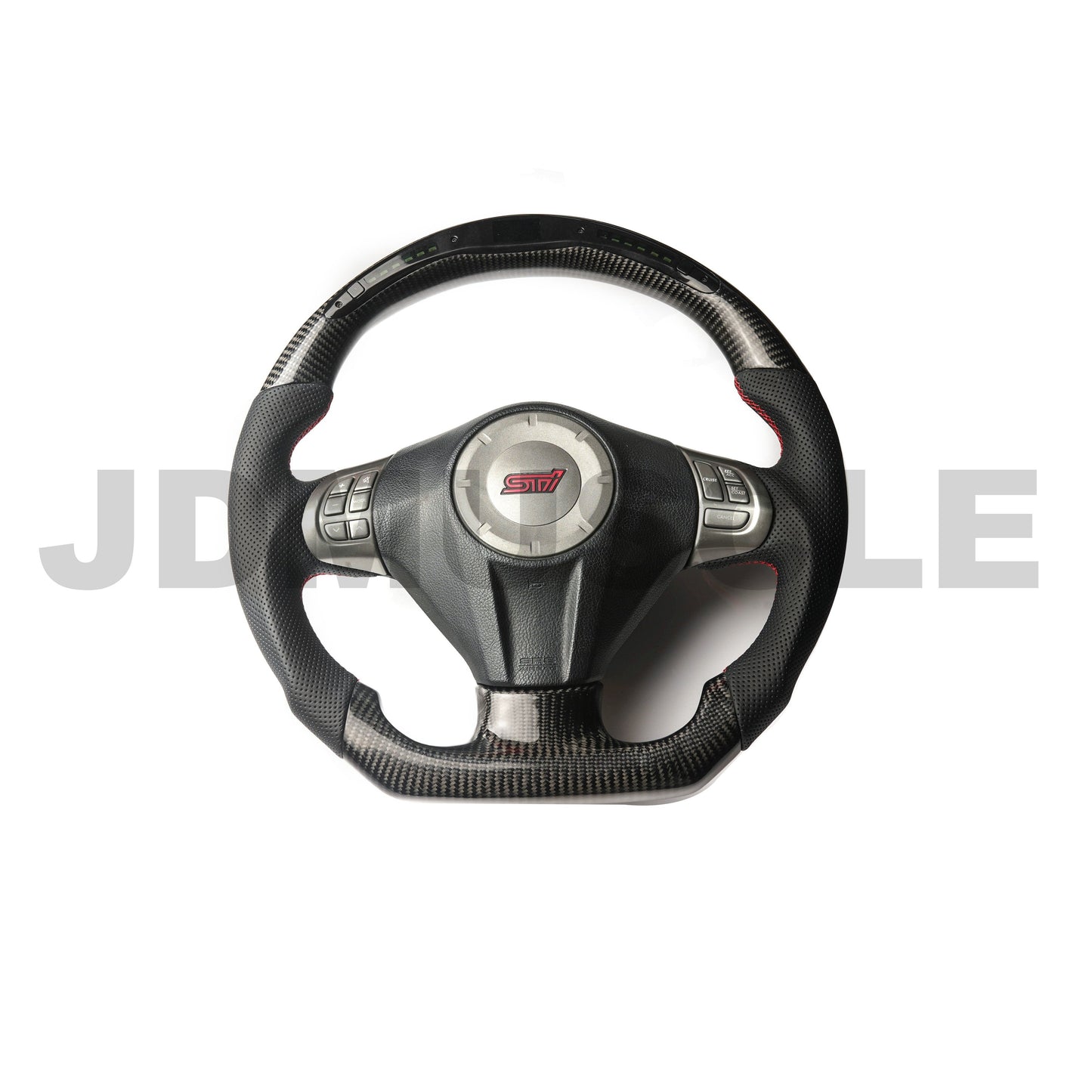JDMuscle LED Performance Carbon Fiber Steering Wheel for 2008-2014 WRX/STI