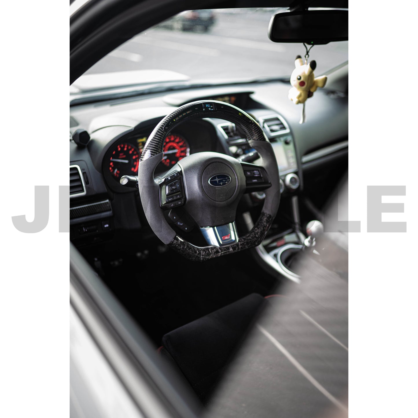 JDMuscle LED Performance Carbon Fiber Steering Wheel for 2015+ WRX/STI