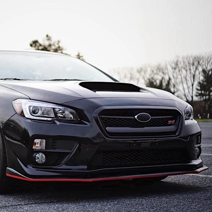 JDMuscle OE Style Front Lip Gloss/Matte Black with Color Accent for 15-17 WRX/STI