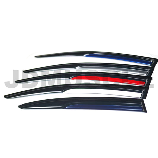 JDMuscle [15-21 WRX/STI] V2 Rain Guards / Window Visors w/ Color Accent