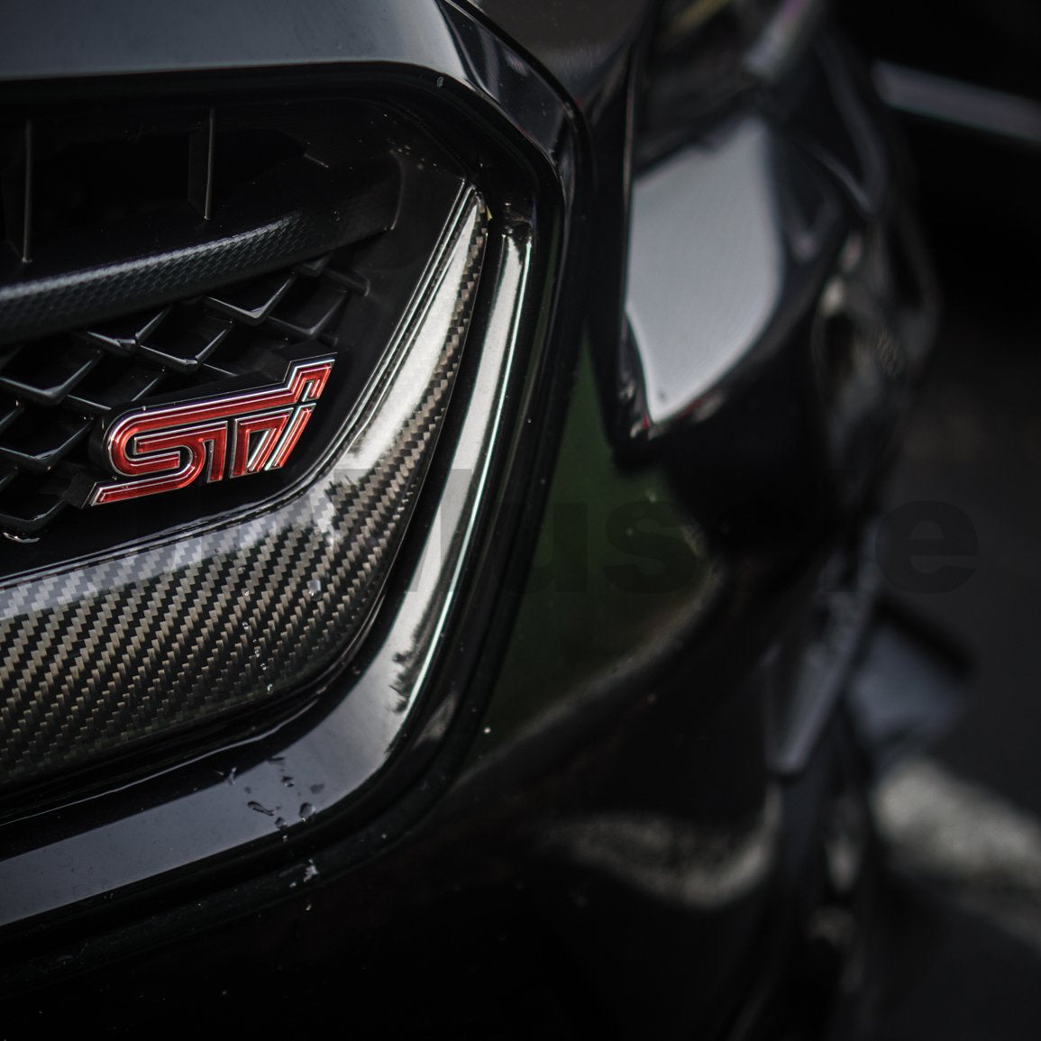 JDMuscle 15-17 WRX/STI Tanso Dry Carbon Fiber Grille Cover w/ Gloss Finish