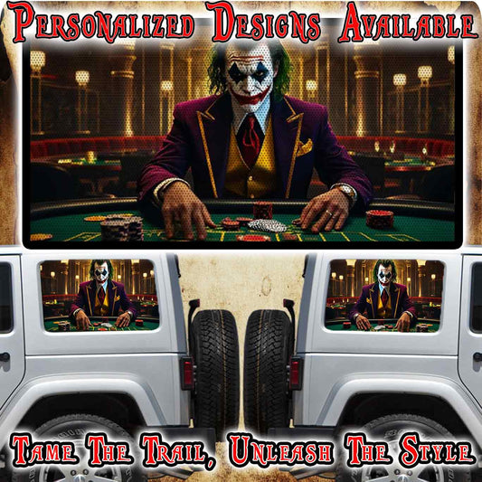 Joker Rear quarter window see through graphic.
