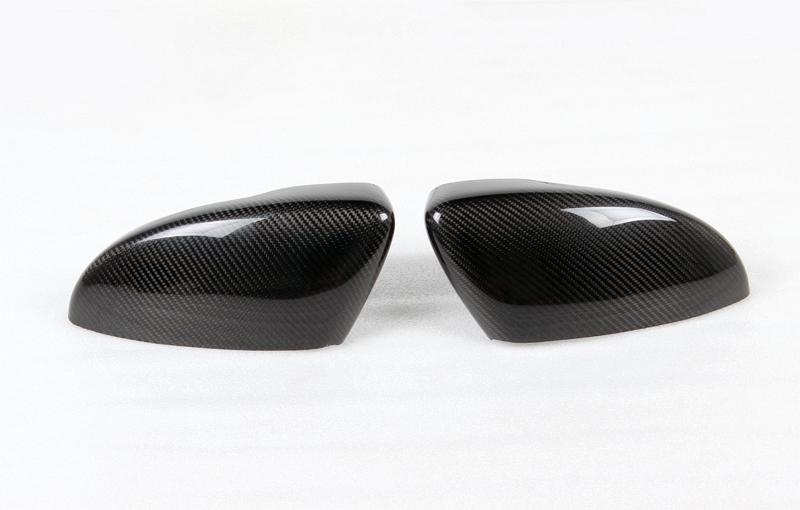 VW Scirocco Carbon Fiber Mirror Covers – Gloss Black Caps (2013–2016)