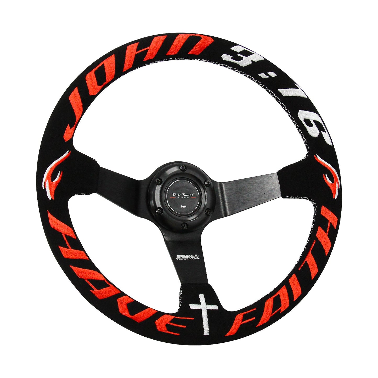 Universal Have Faith 350mm 3"Deep Dish 6-Bolt Steering Wheel | 150 Entries