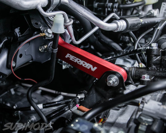 Perrin [02-25 WRX/STI, LGT, FXT] Pitch Stop Mount-Red | PSP-DRV-101RD