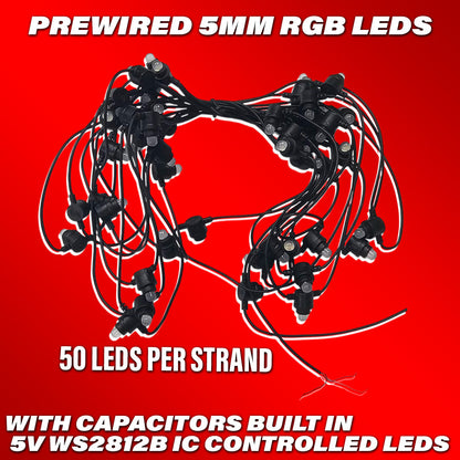 Pre-wired 5mm RGB Flow Series LEDs  - Headliner LEDs