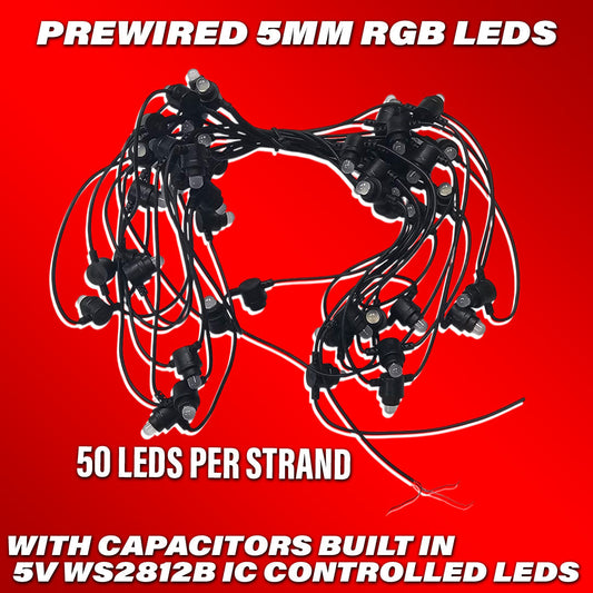 Pre-wired 5mm RGB Flow Series LEDs  - Headliner LEDs