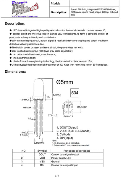 Color Flow RGB 5mm Leds Ws2812b